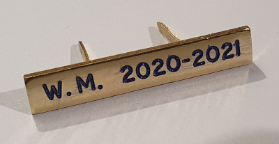 Breast Jewel Middle Date Bar 'WM 2020-2021 - Blue Enameled Lettering - Click Image to Close